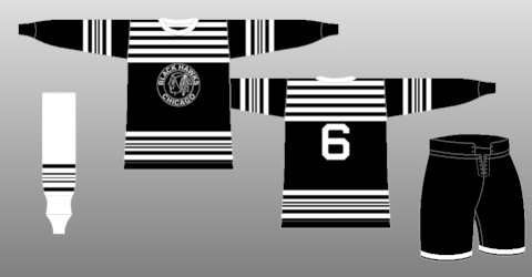 blackhawks black and white jersey
