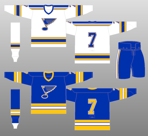 NHL St. Louis Blues 1973-74 uniform and jersey original art – Heritage  Sports Art