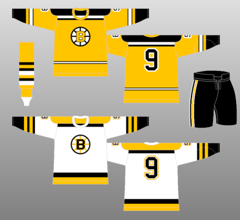 1966 Boston Bruins Home Yellow Hockey Jerseys | YoungSpeeds