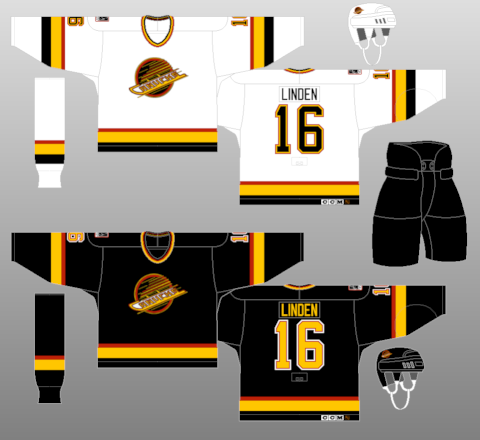NHL Vancouver Canucks 1993-94 uniform and jersey original art – Heritage  Sports Art