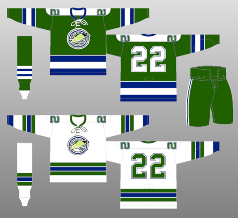 green and white hockey jersey