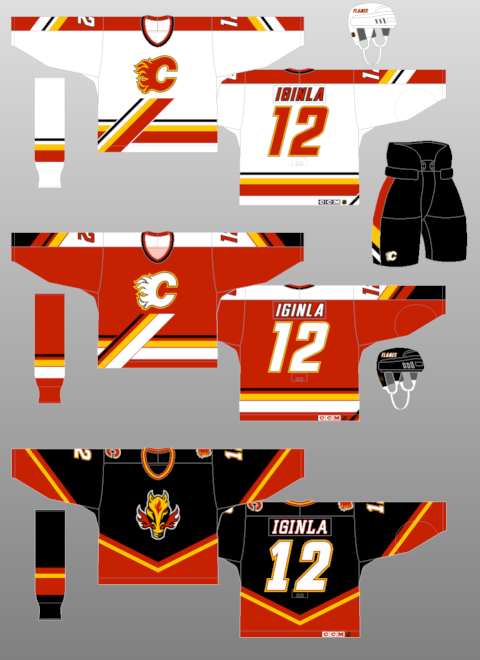 Calgary Flames Customized Number Kit For 1998-2000 3rd Jersey