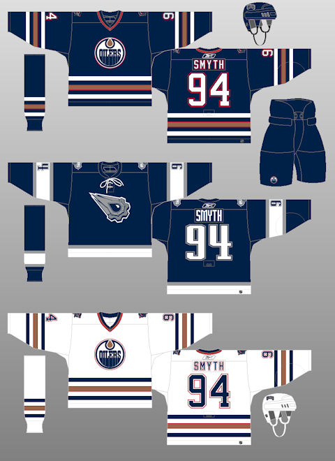Edmonton Oilers Uniform Alternate Uniform (2001/02-2006/07) - This Oilers  alternate jersey was designed by former Emonton Oiler…