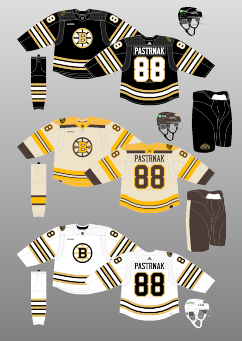 NHL Boston Bruins 1953-54 uniform and jersey original art