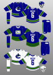 From nhluniforms.com . Easily, the best style of jersey the Canucks have  had. Then they go and ruin in with the yellow and black …