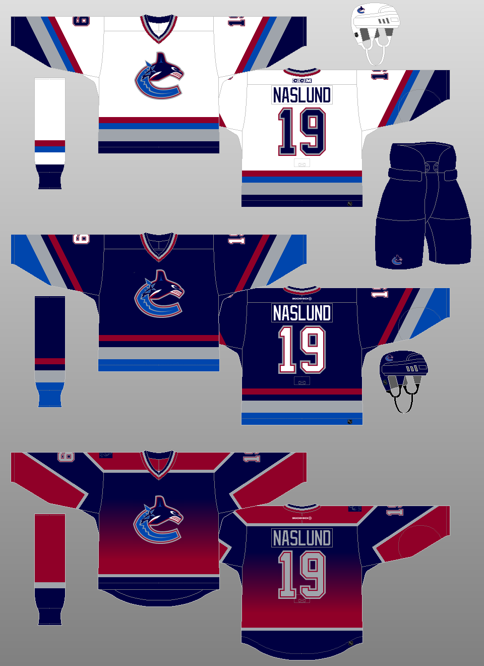 canucks jerseys over the years