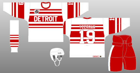 Detroit Red Wings 1991-92 jersey artwork, This is a highly …